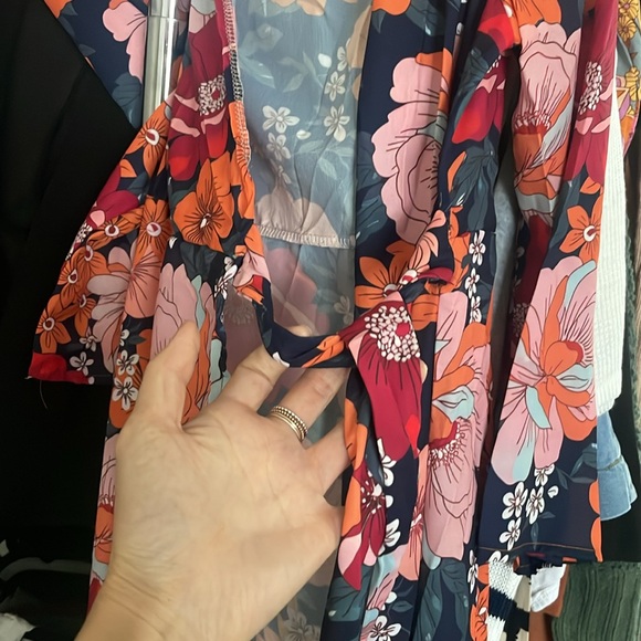 019 Ruffle hem floral print boho gypsy maxi dress - Picture 7 of 9